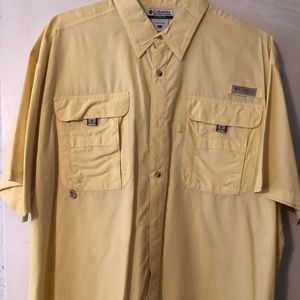 Yellow Columbia fishing shirt